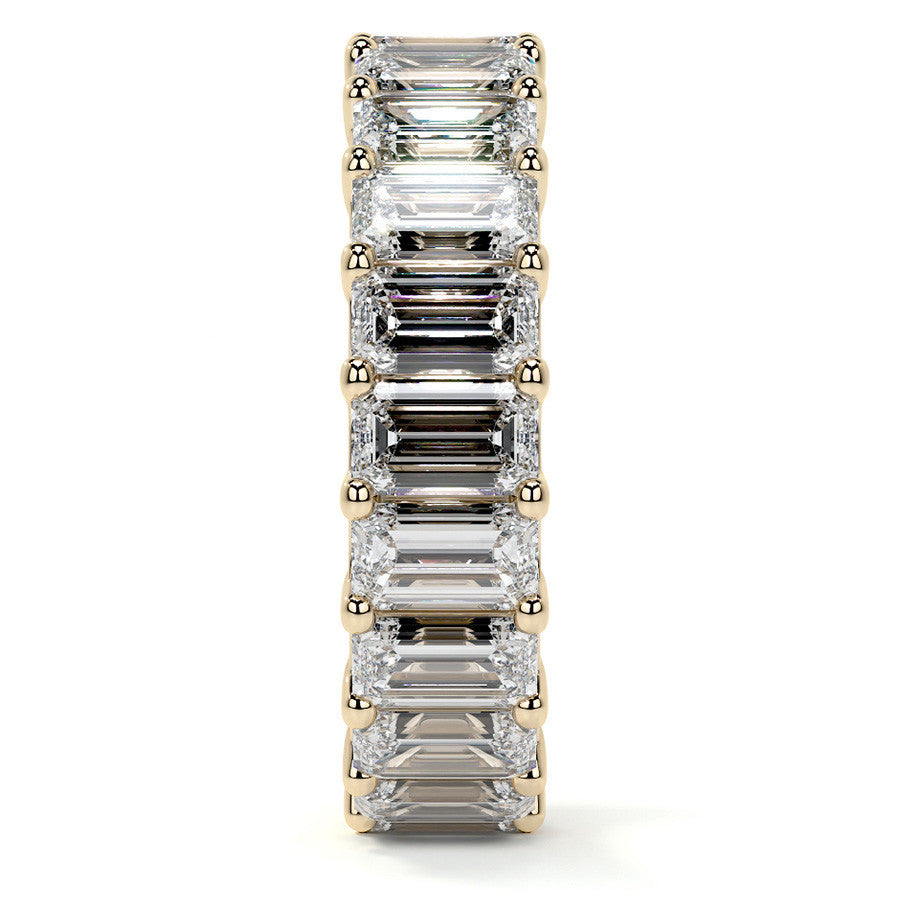 Emerald U-Prong Moissanite Eternity Ring 5.1ct - 5.9ct