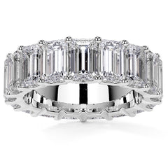 Emerald U-Prong Moissanite Eternity Ring 9.7ct - 11.7ct