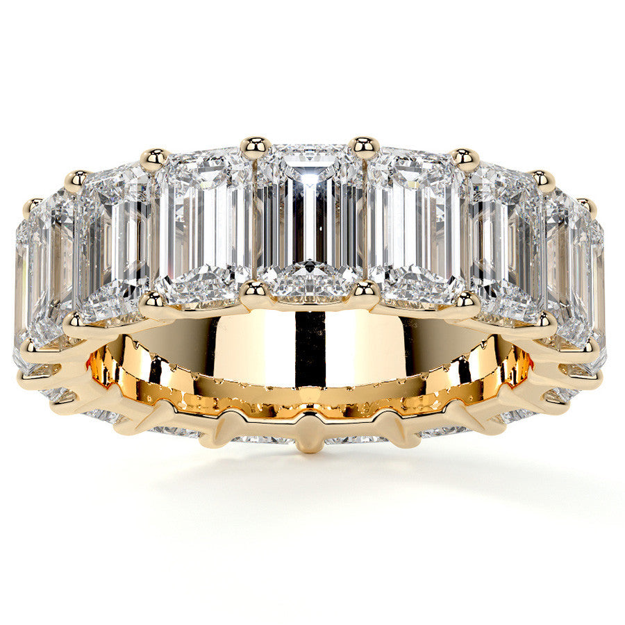 Emerald U-Prong Moissanite Eternity Ring 9.7ct - 11.7ct