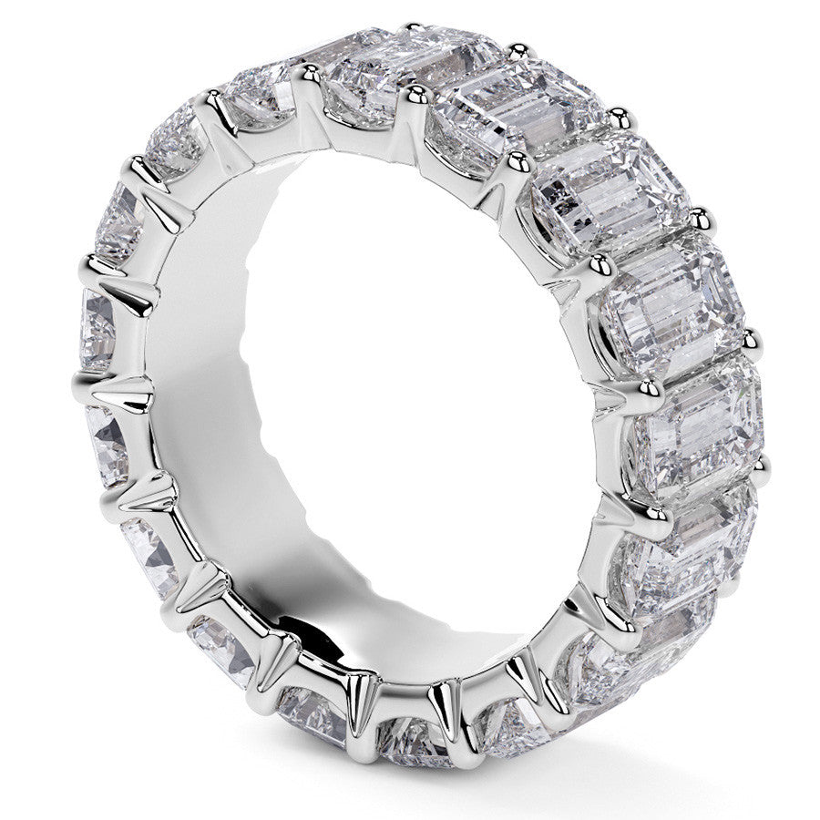 Emerald U-Prong Moissanite Eternity Ring 9.7ct - 11.7ct