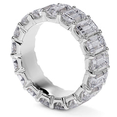 Emerald U-Prong Moissanite Eternity Ring 9.7ct - 11.7ct