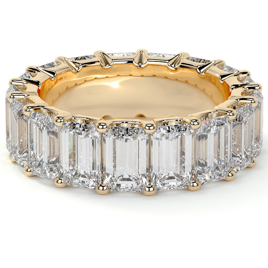 Emerald U-Prong Moissanite Eternity Ring 9.7ct - 11.7ct