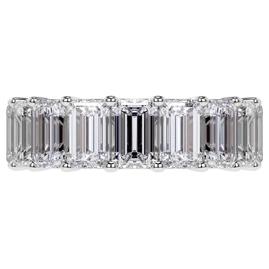 Emerald U-Prong Moissanite Eternity Ring 9.7ct - 11.7ct