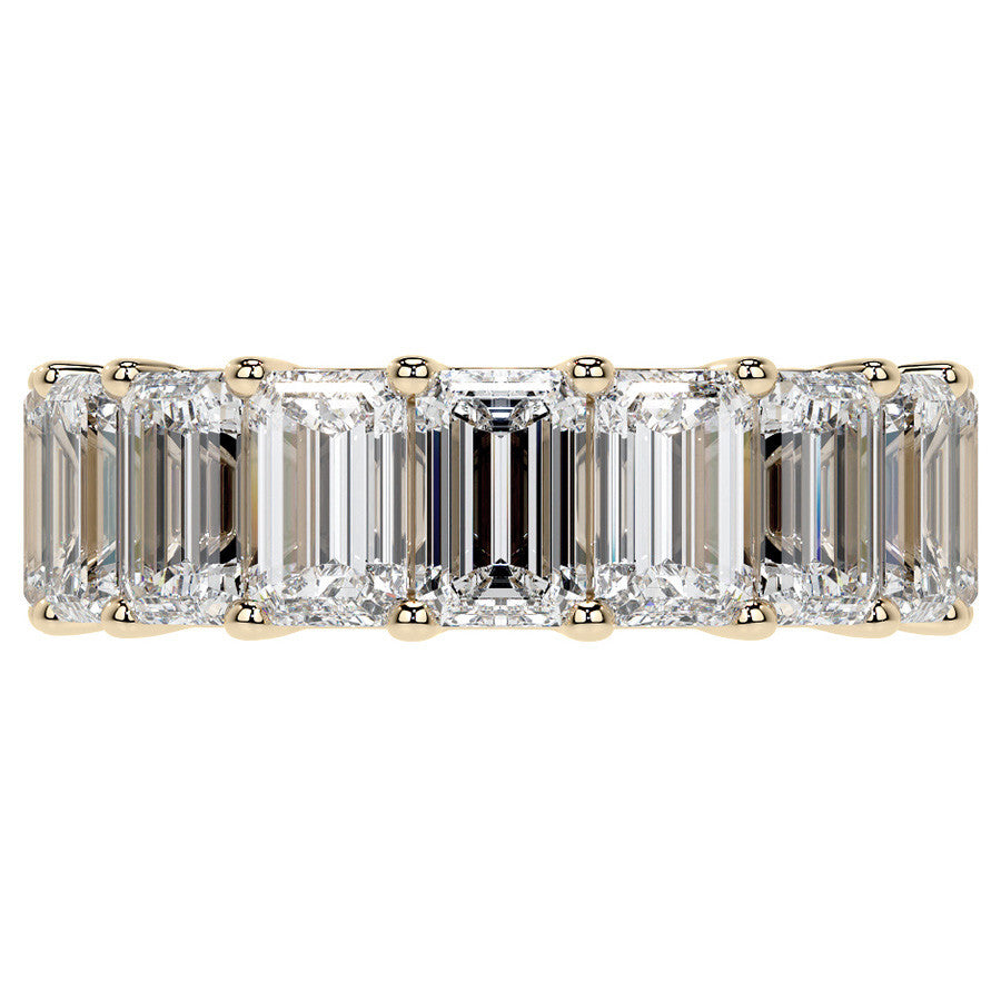 Emerald U-Prong Moissanite Eternity Ring 9.7ct - 11.7ct