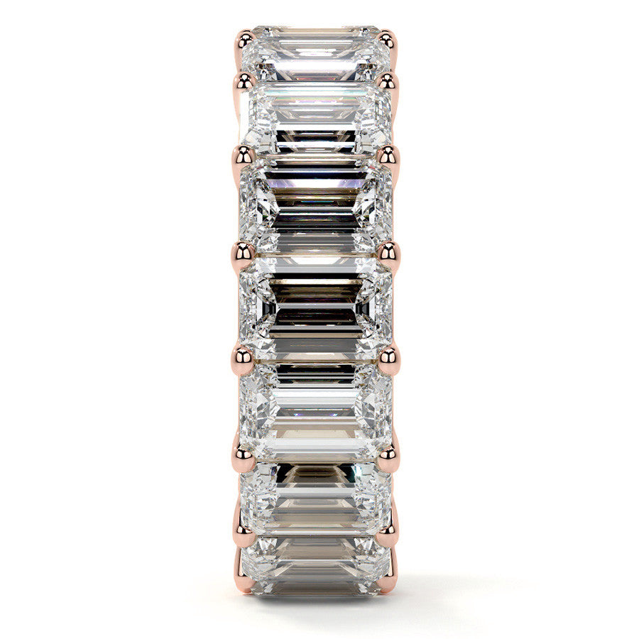 Emerald U-Prong Moissanite Eternity Ring 9.7ct - 11.7ct