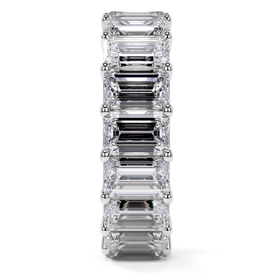 Emerald U-Prong Moissanite Eternity Ring 9.7ct - 11.7ct