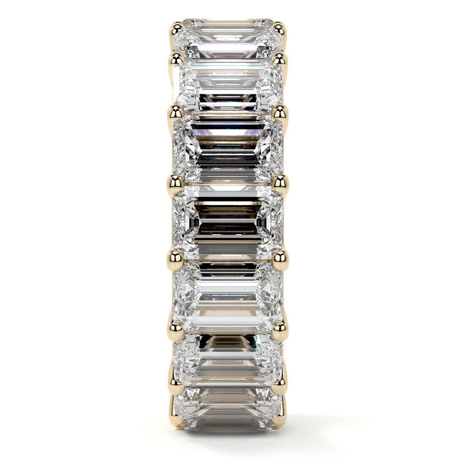 Emerald U-Prong Moissanite Eternity Ring 9.7ct - 11.7ct