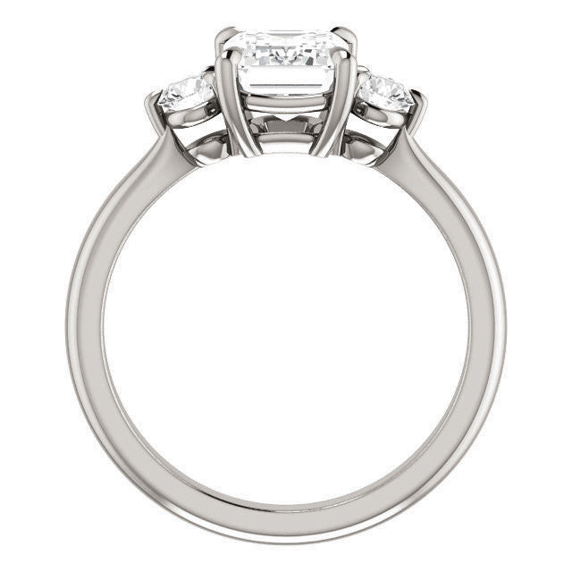 Emerald / Radiant Moissanite 3-Stone Ring
