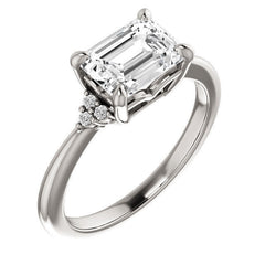 Emerald / Radiant East-West Moissanite Engagement Ring