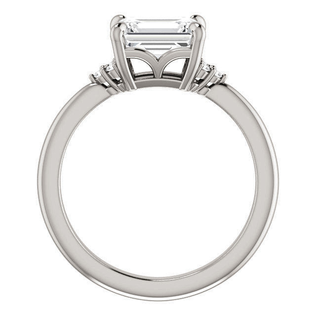 Emerald / Radiant East-West Moissanite Engagement Ring