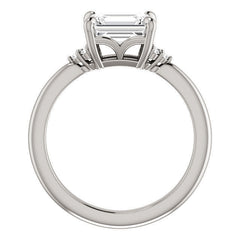 Emerald / Radiant East-West Moissanite Engagement Ring