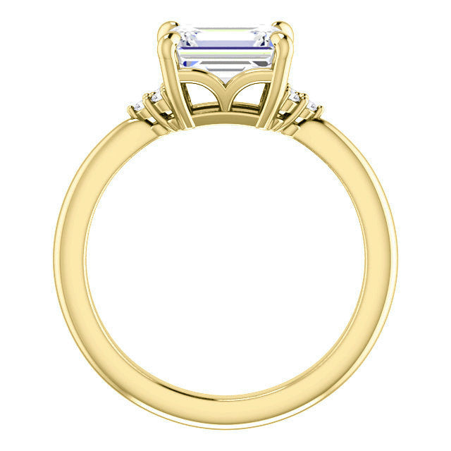 Emerald / Radiant East-West Moissanite Engagement Ring