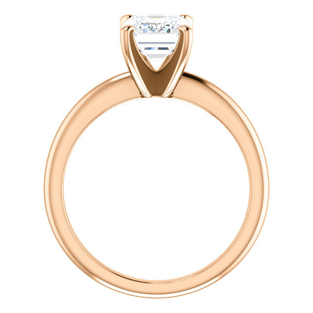Emerald / Radiant cut Moissanite Solitaire Ring