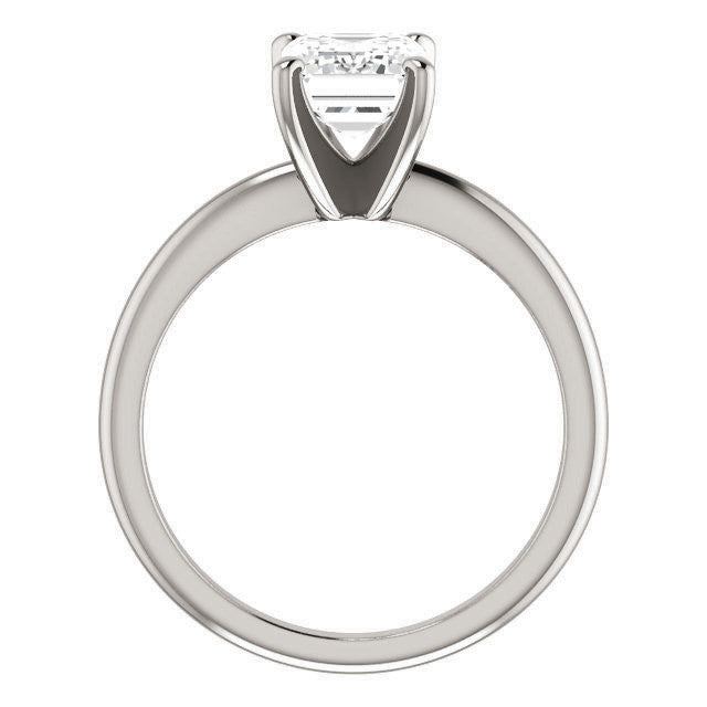 Emerald / Radiant cut Moissanite Solitaire Ring