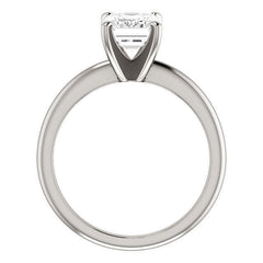 Emerald / Radiant cut Moissanite Solitaire Ring
