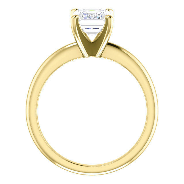 Emerald / Radiant cut Moissanite Solitaire Ring