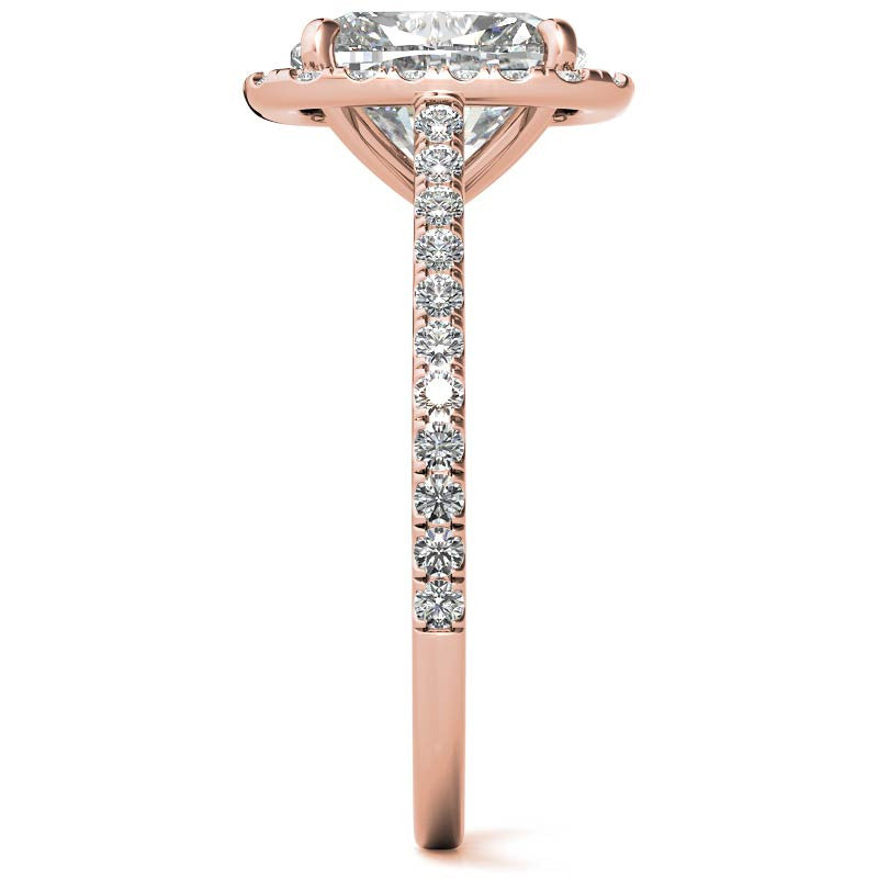 Rectangular Cushion Halo Cathedral Engagement Ring