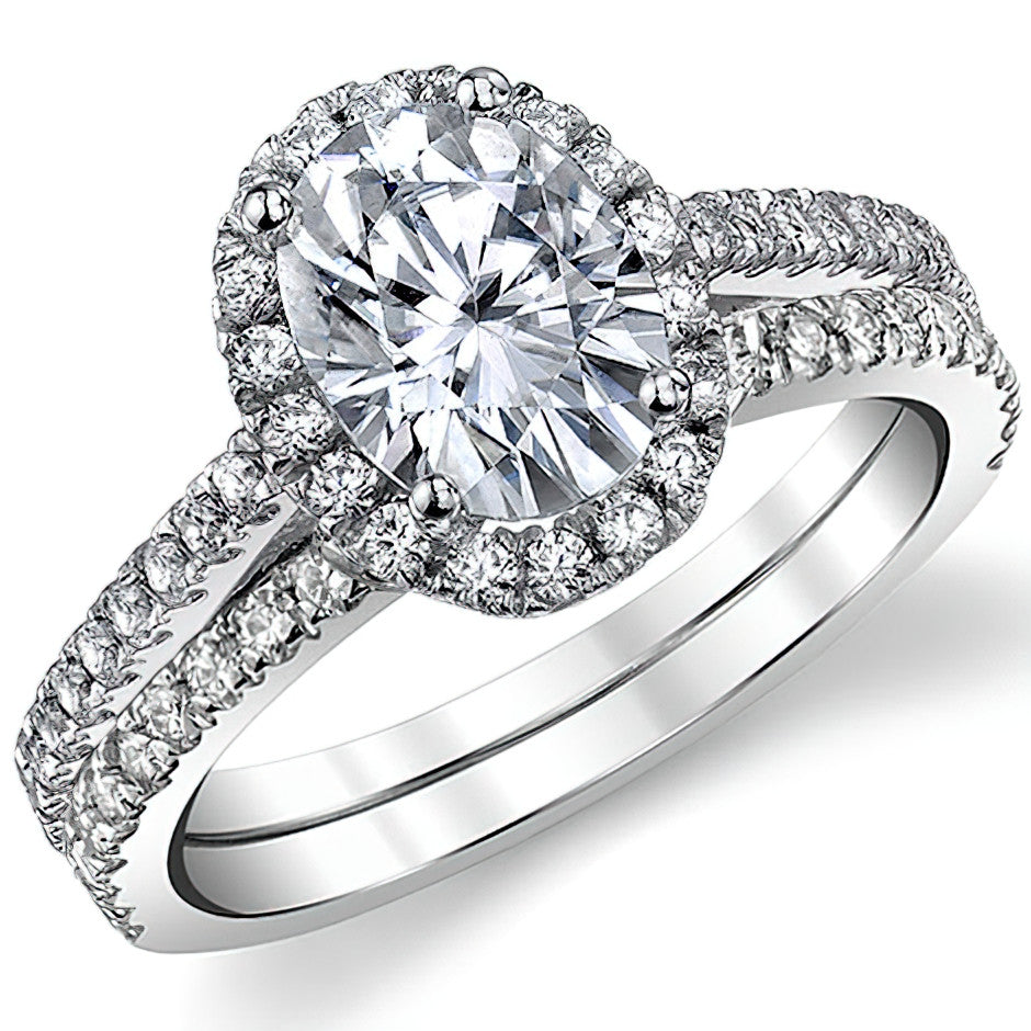 Oval Halo Cathedral Engagement Ring