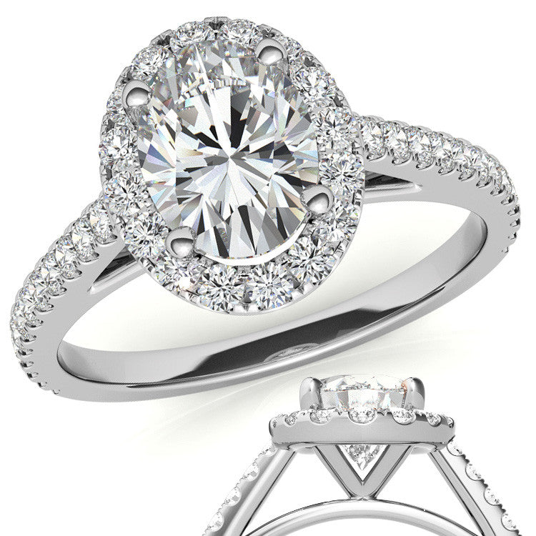 Oval Halo Cathedral Engagement Ring