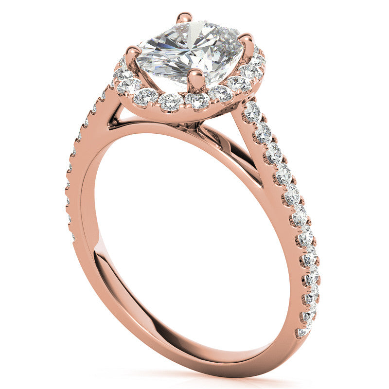 Oval Halo Cathedral Engagement Ring