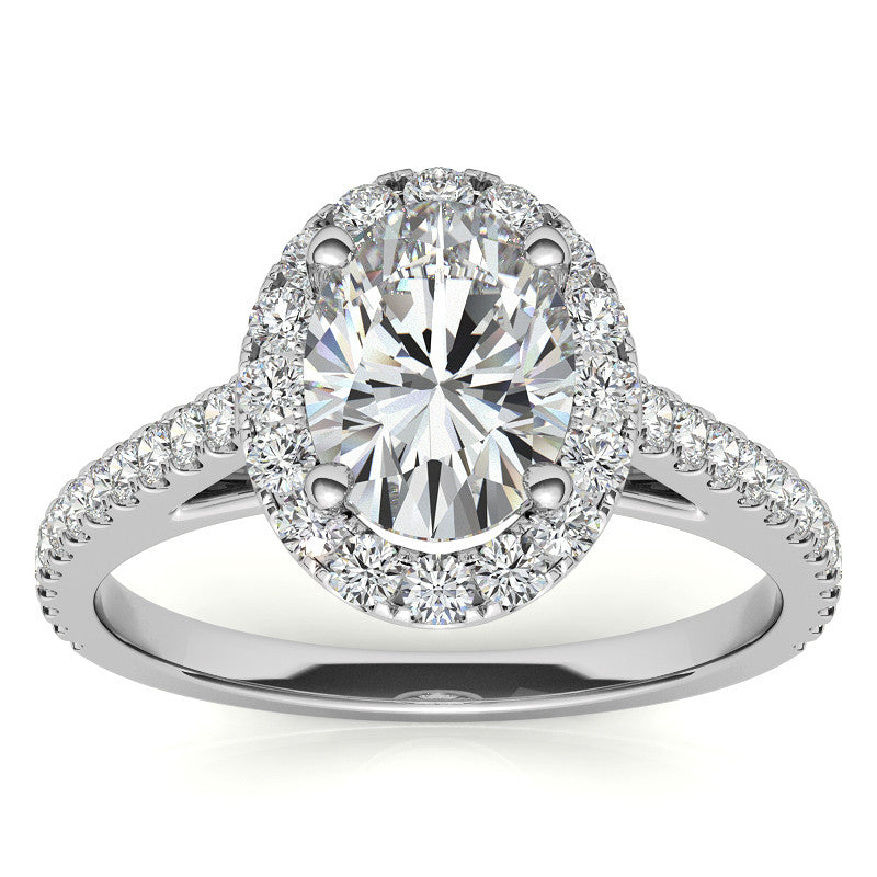Oval Halo Cathedral Engagement Ring