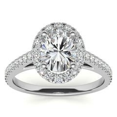Oval Halo Cathedral Engagement Ring