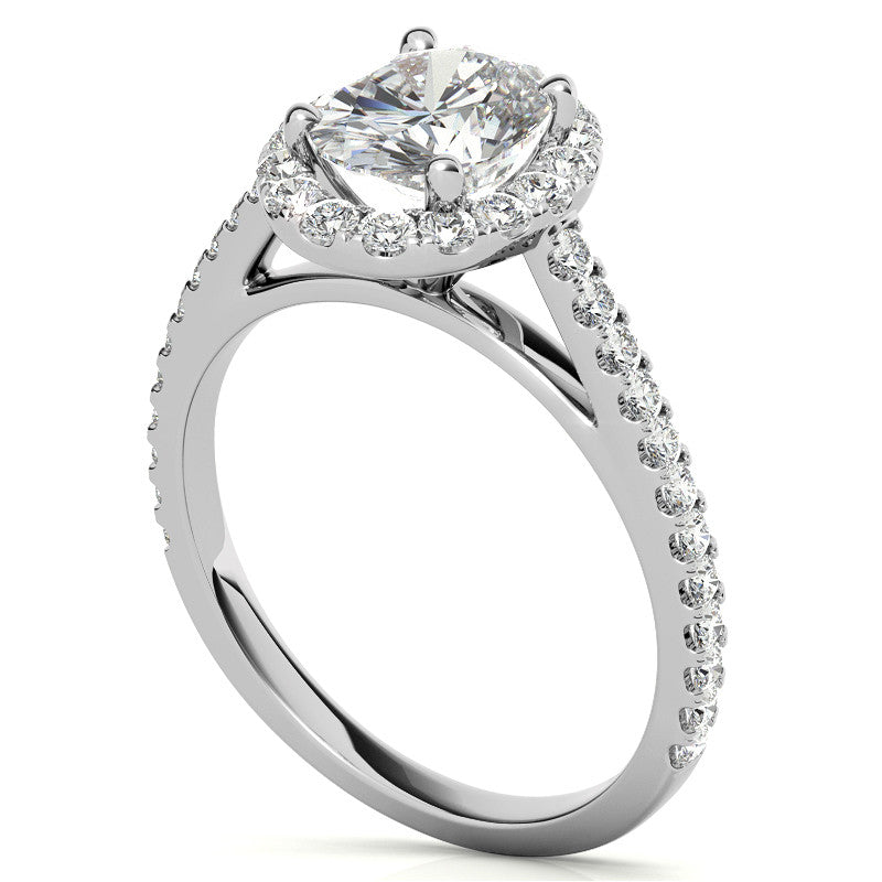 Oval Halo Cathedral Engagement Ring
