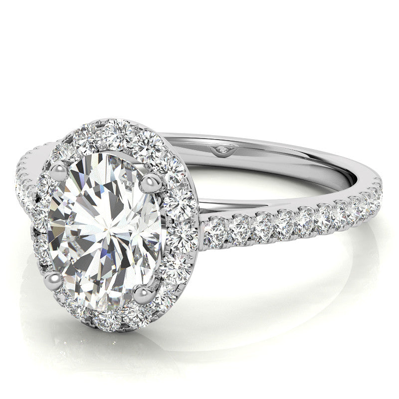 Oval Halo Cathedral Engagement Ring