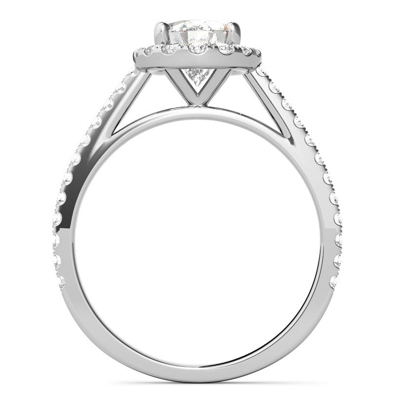 Oval Halo Cathedral Engagement Ring
