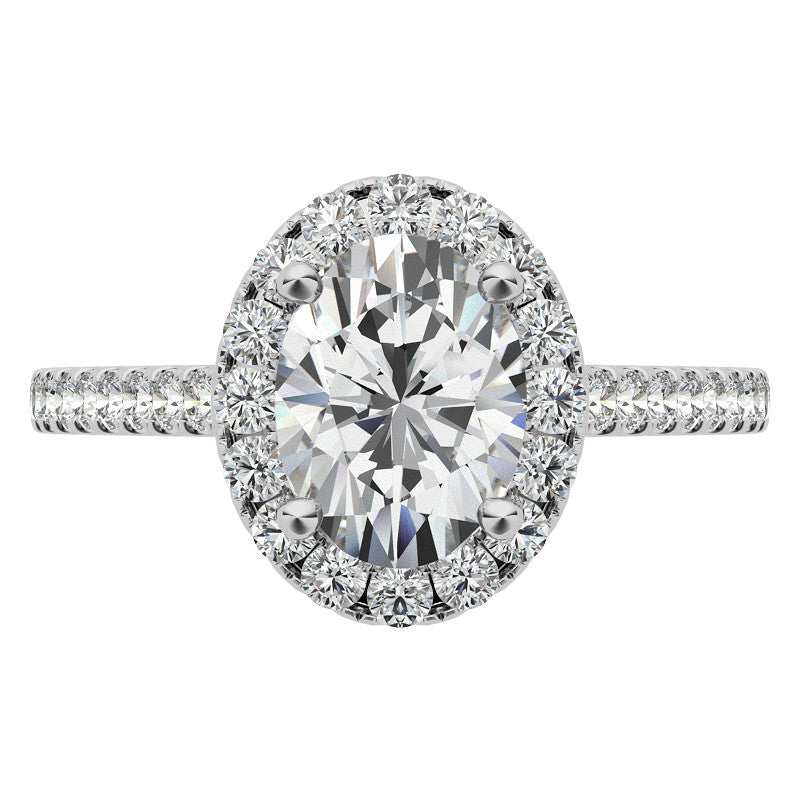 Oval Halo Cathedral Engagement Ring