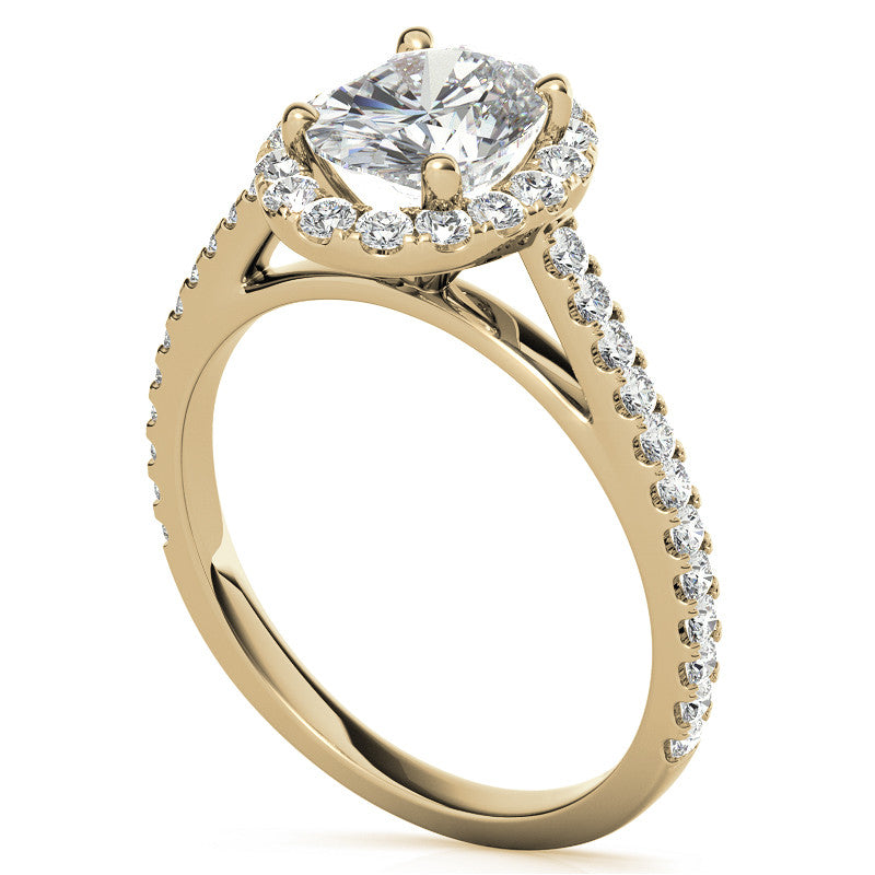 Oval Halo Cathedral Engagement Ring