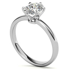 6-Prong Diamond and Oval Moissanite Engagement Ring