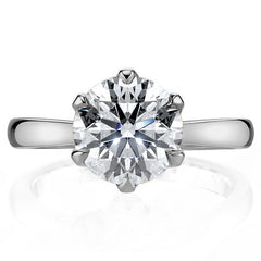 6-Prong Diamond Round HA Moissanite Engagement Ring