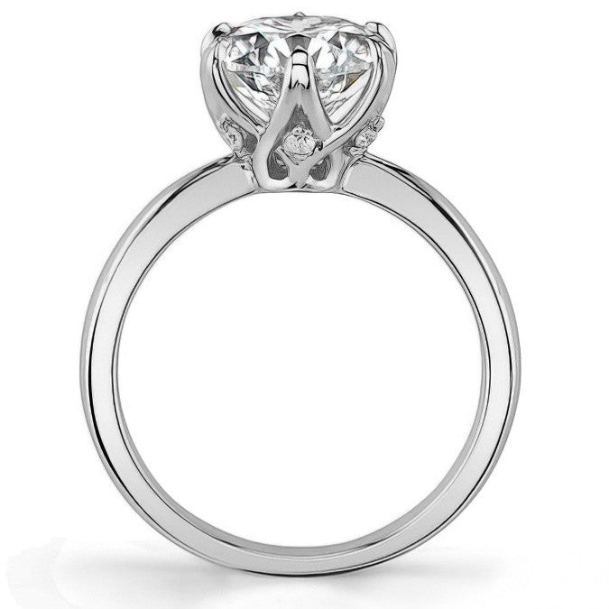 6-Prong Diamond Round HA Moissanite Engagement Ring