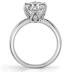 6-Prong Diamond Round HA Moissanite Engagement Ring