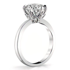 6-Prong Diamond Round HA Moissanite Engagement Ring