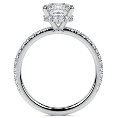 Cushion Hidden Halo Moissanite Engagement Ring