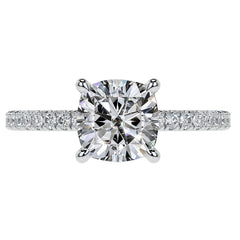 Cushion Hidden Halo Moissanite Engagement Ring
