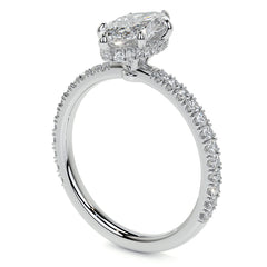 Marquise Hidden Halo Moissanite Engagement Ring