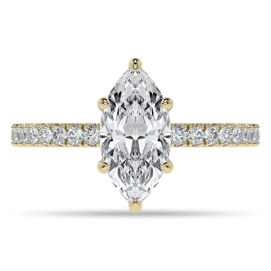 Marquise Hidden Halo Moissanite Engagement Ring