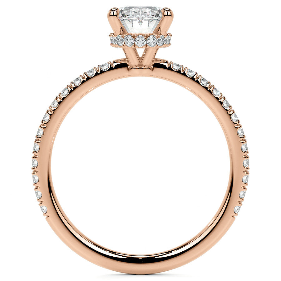 Oval Hidden Halo Moissanite Engagement Ring