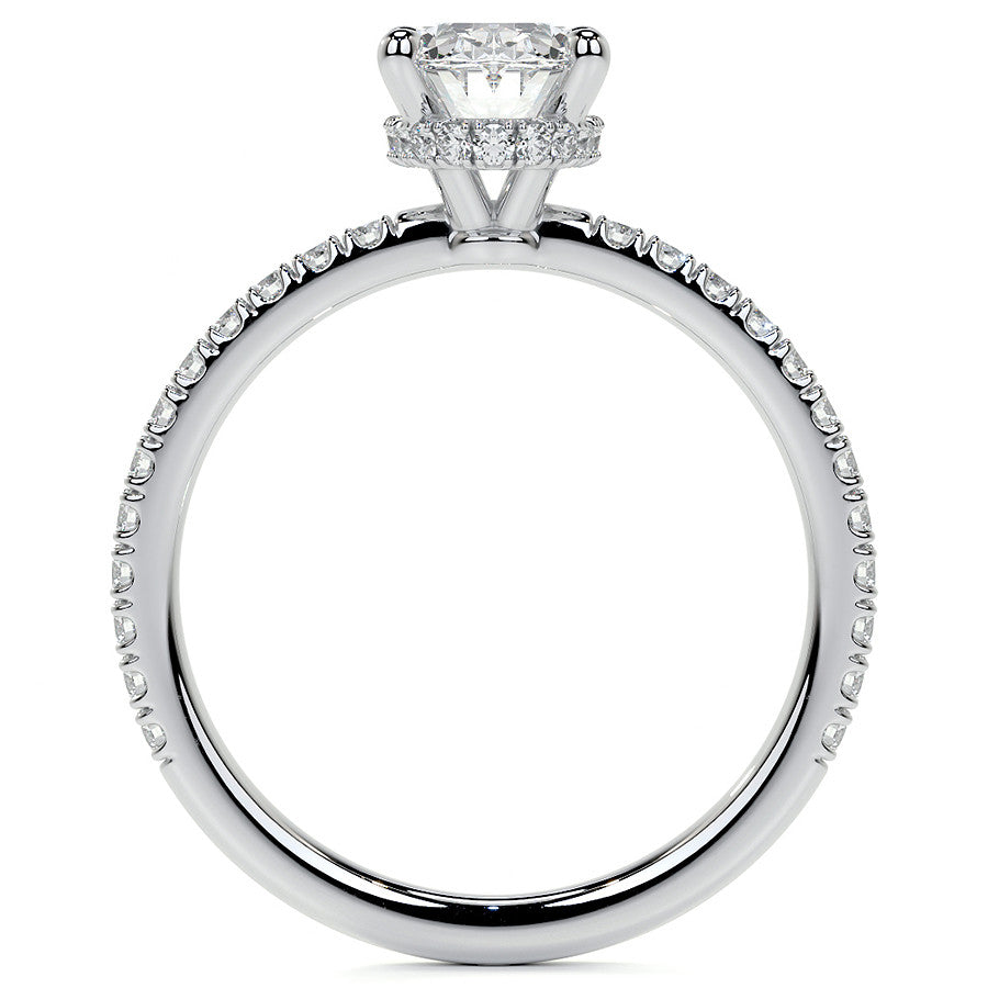 Oval Hidden Halo Moissanite Engagement Ring