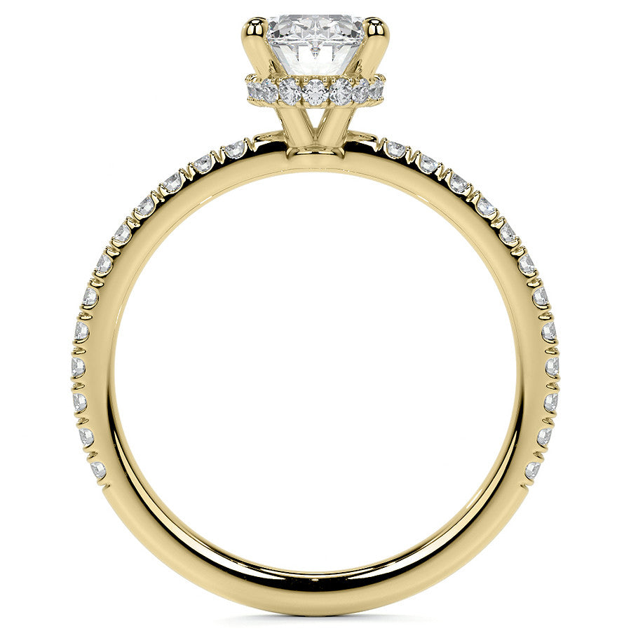 Oval Hidden Halo Moissanite Engagement Ring