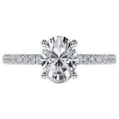 Oval Hidden Halo Moissanite Engagement Ring