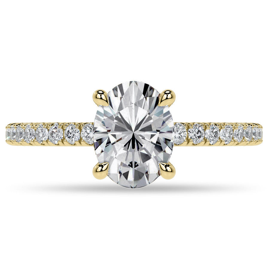 Oval Hidden Halo Moissanite Engagement Ring