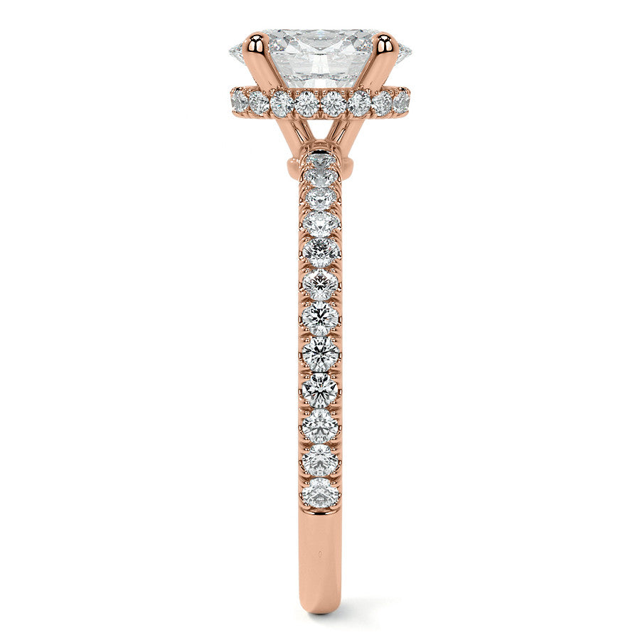 Oval Hidden Halo Moissanite Engagement Ring
