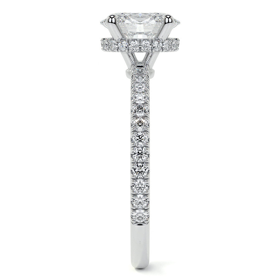 Oval Hidden Halo Moissanite Engagement Ring