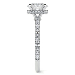 Oval Hidden Halo Moissanite Engagement Ring