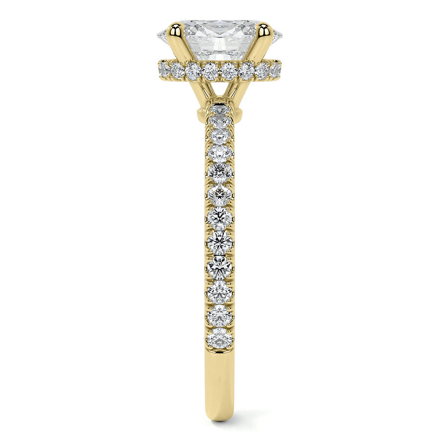 Oval Hidden Halo Moissanite Engagement Ring