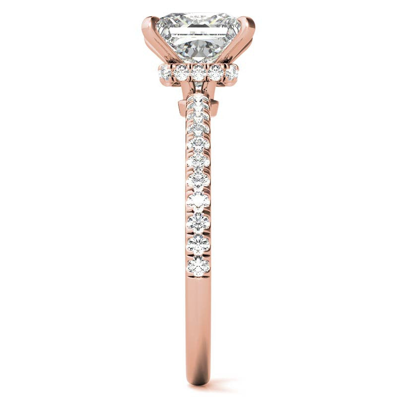 Princess Hidden Halo Moissanite Engagement Ring
